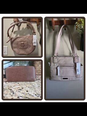 Rosetti Neutral Beige & Rose Handbag,- Brown Wallet